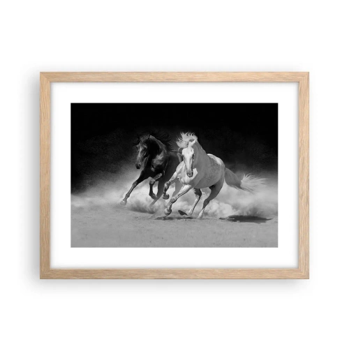 Poster in cornice rovere chiaro - Il galoppo della libertà - 40x30 cm