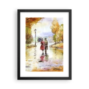 Poster in cornice nera - Autunno romantico nel parco - 30x40 cm