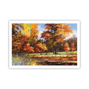 Poster - Paesaggio in oro e marrone - 91x61 cm