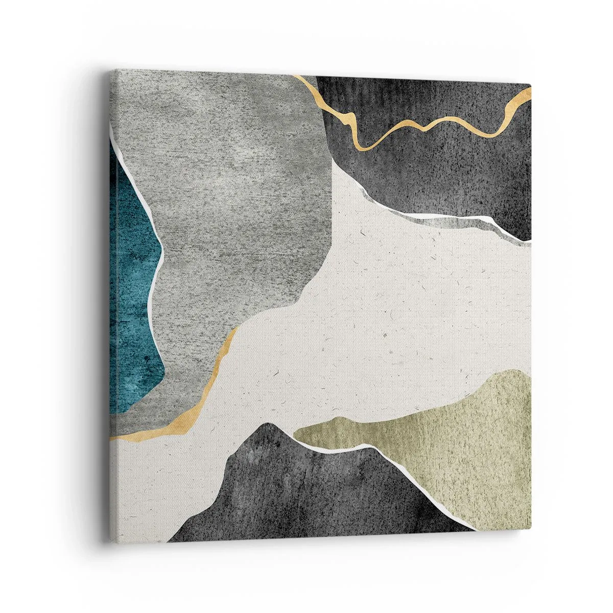 Quadro su tela - Stampe su Tela - Composizione mosaico con filo d'oro - 40x40 cm