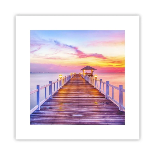 Poster - Silenzio della sera in lilla e oro - 30x30 cm