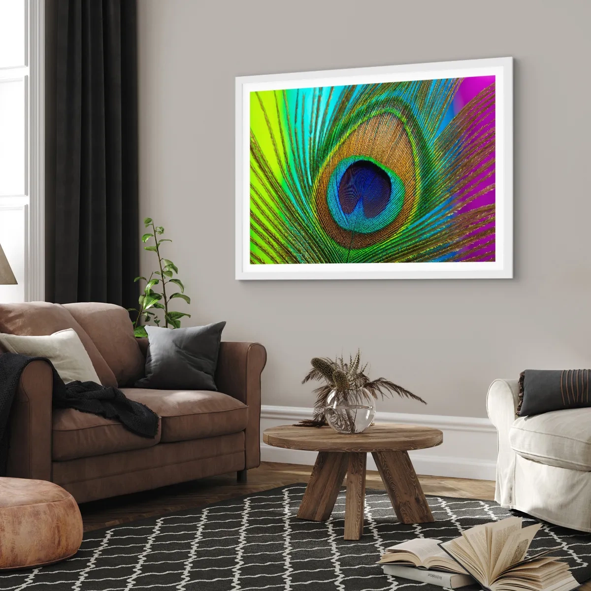 Poster in cornice bianca - Occhio nell'occhio - 70x50 cm