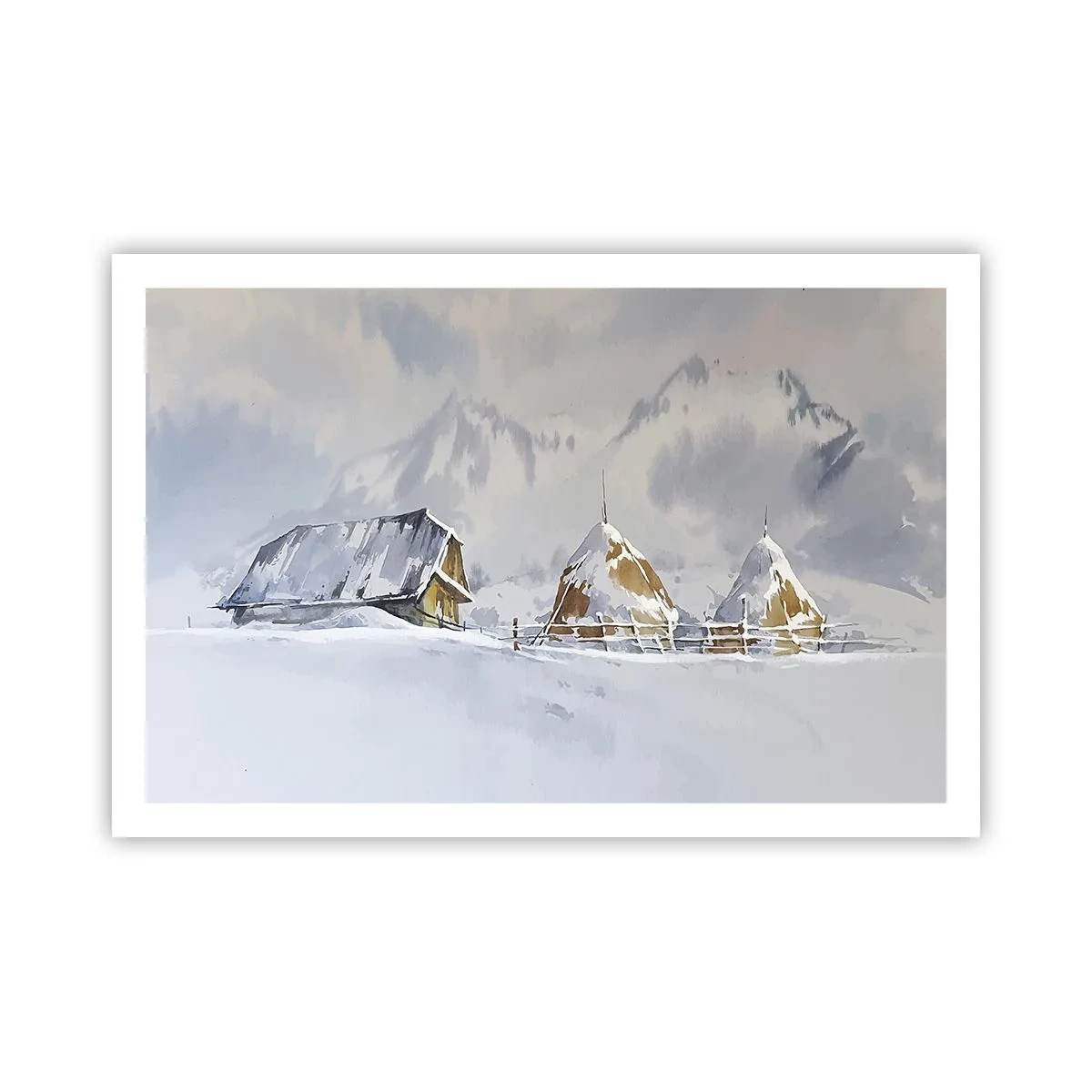Poster - Nella valle innevata - 91x61 cm