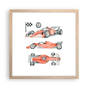 Poster in cornice rovere chiaro - Inseguendo i sogni - 40x40 cm