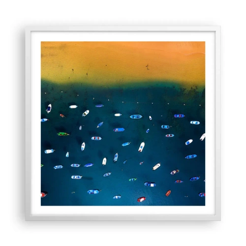 Poster in cornice bianca - Il gioco delle vacanze - 60x60 cm