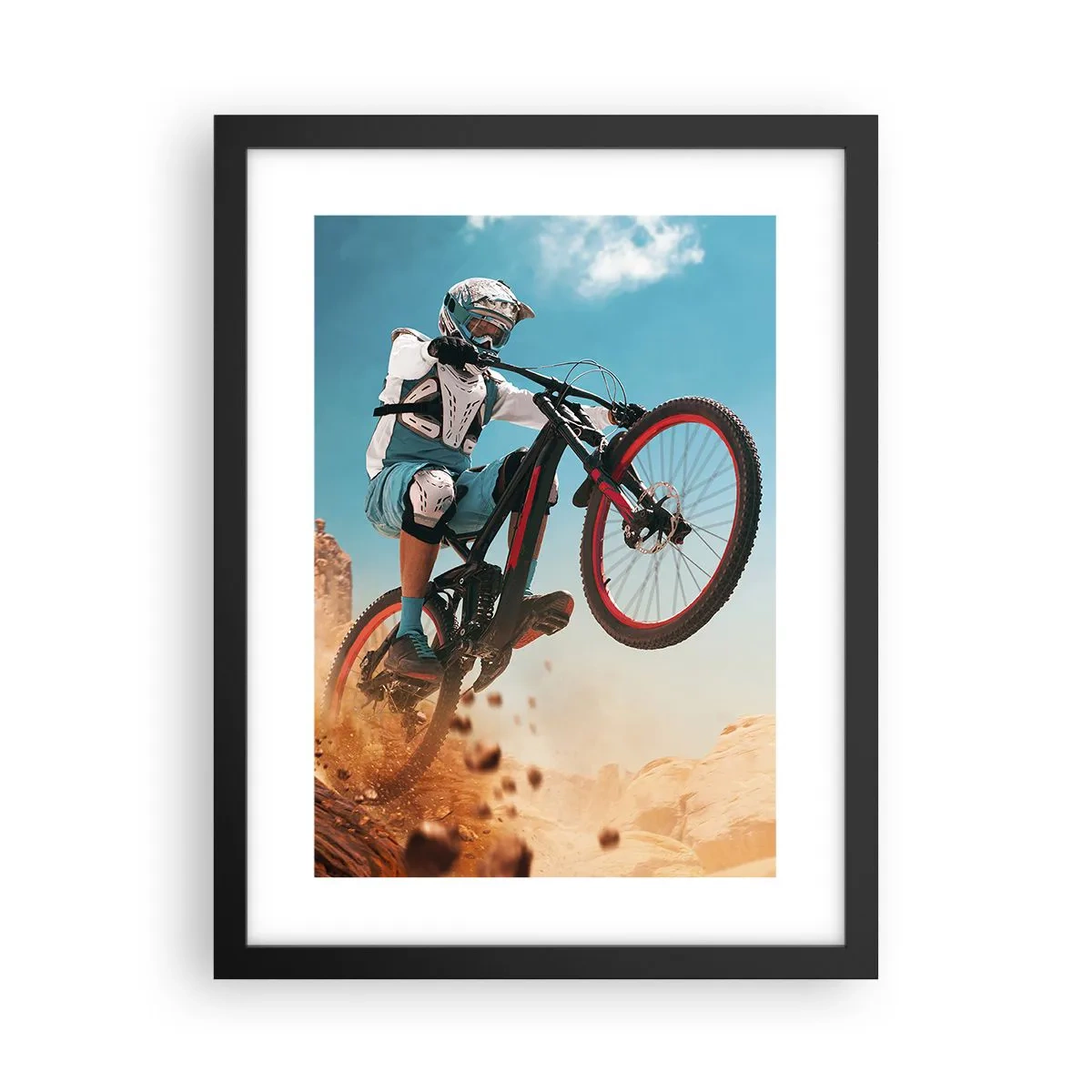 Poster in cornice nera - Il demone della follia ciclistica - 30x40 cm