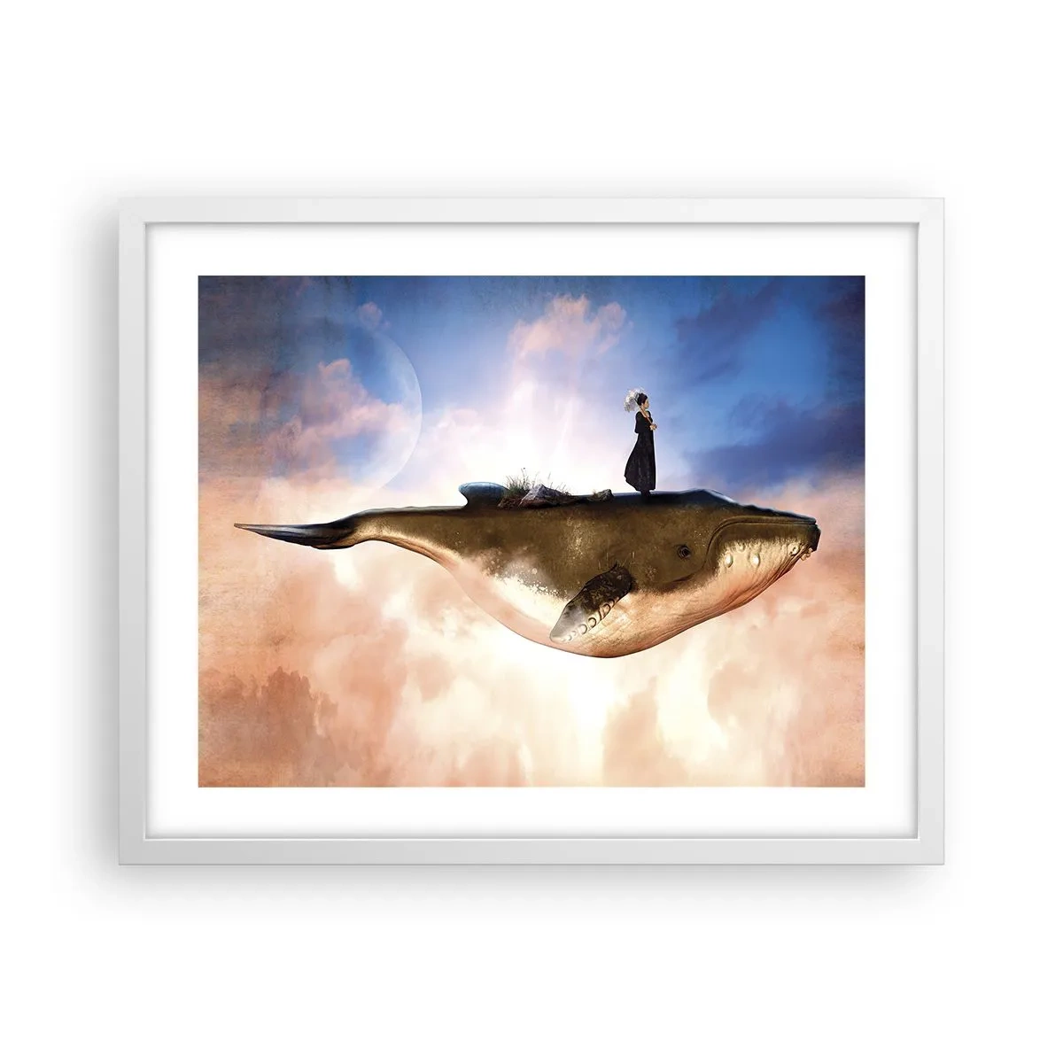 Poster in cornice bianca - Viaggio surreale - 50x40 cm