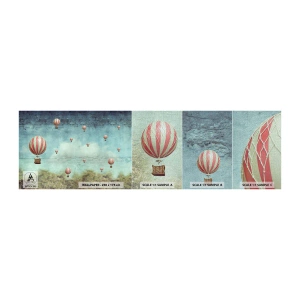 Campione di Fotomurale Premium Canvas - Liberi dal tumulto della vita - Astrazione, Viaggio, Volo in mongolfiera - 100x30 cm