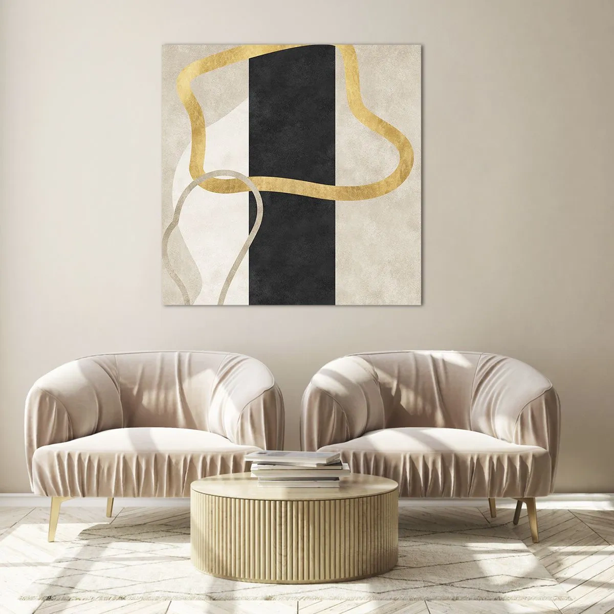 Quadro su vetro - Forme intrecciate - 40x40 cm