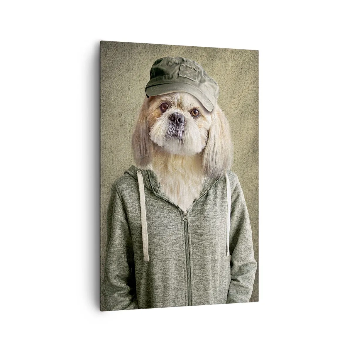 Quadro su tela - Stampe su Tela - Ritratti stilizzati di un leone, un cane e un elefante in abiti eleganti - 80x120cm - Preferisco casual - Decorazione murale moderna per soggiorno e camera da letto ARTTOR