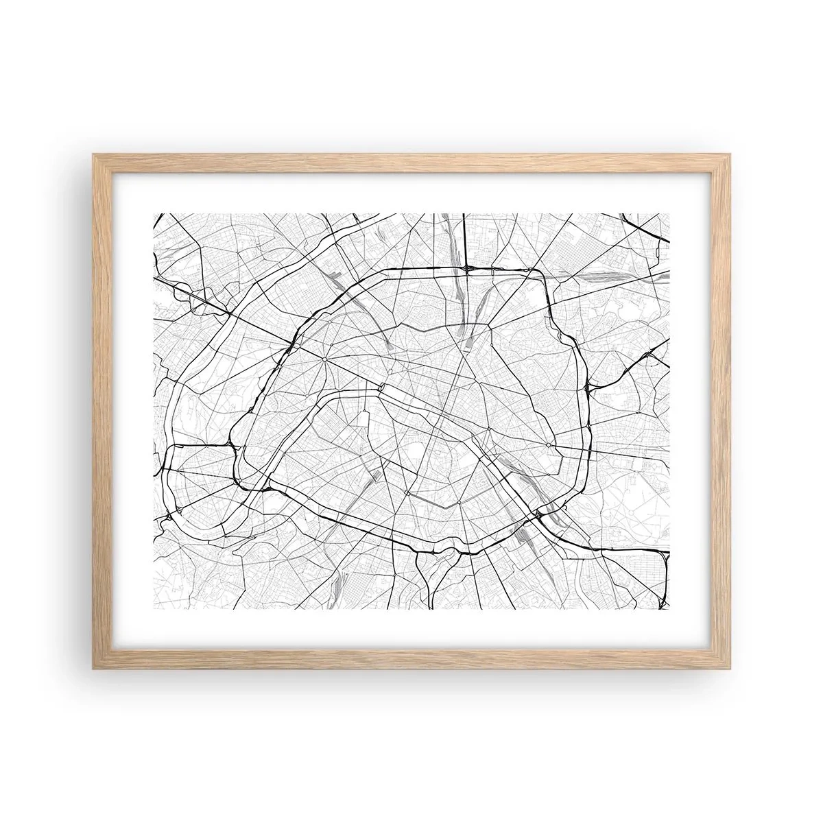 Poster in cornice rovere chiaro - Il fiore di Parigi - 50x40 cm