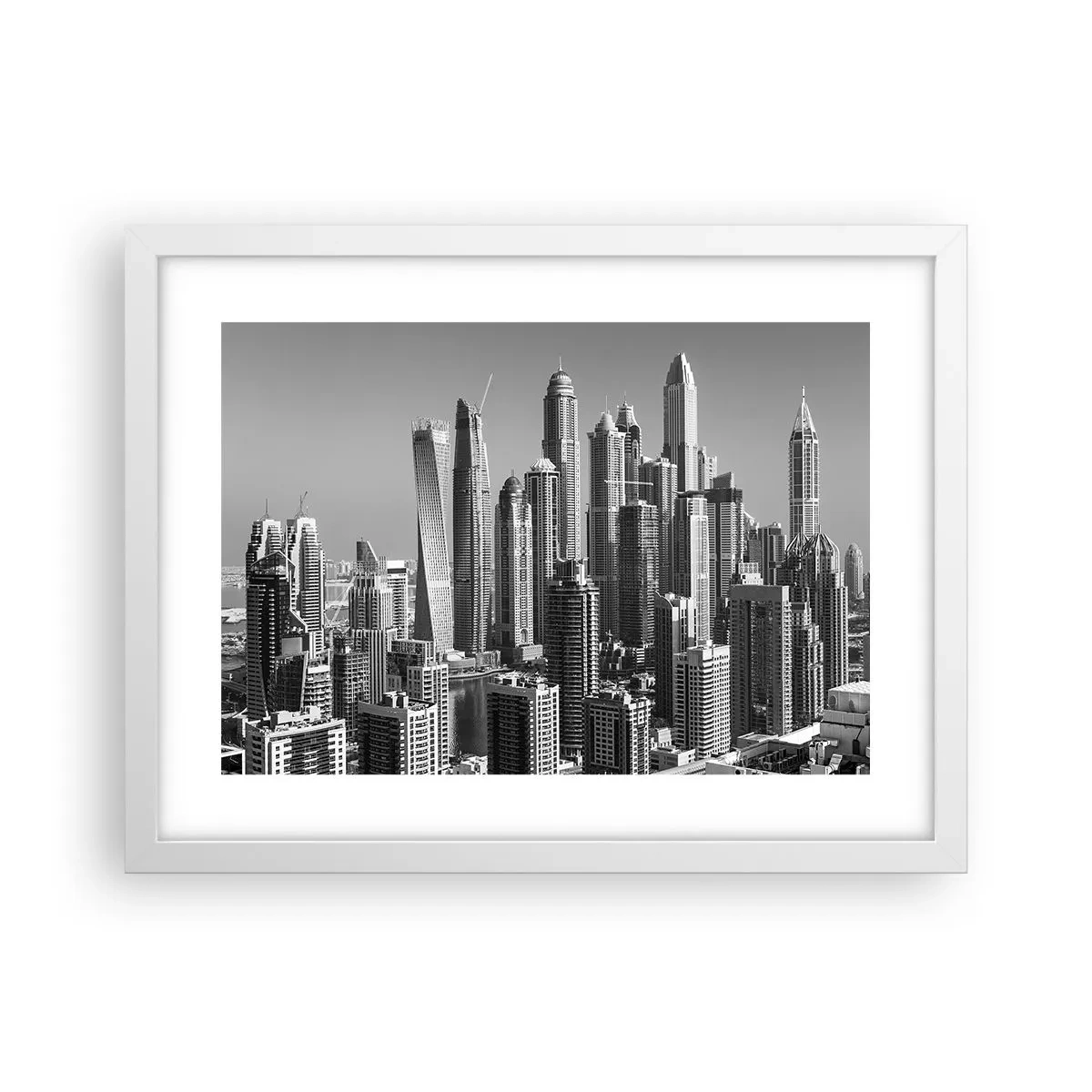 Poster in cornice bianca - La città sul deserto - 40x30 cm