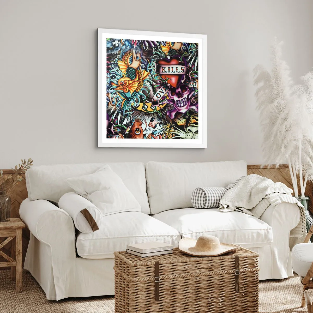 Poster in cornice bianca - Il sogno del tatuatore - 60x60 cm