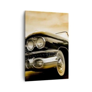 Quadro su tela - Stampe su Tela - Un'auto d'epoca con un look retrò e dettagli cromati. - 70x100cm - Il classico non è mai fuori moda - Decorazione murale moderna per soggiorno e camera da letto ARTTOR
