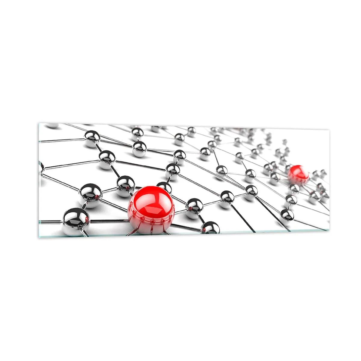 Quadro su vetro - Rete argentea - 90x30 cm