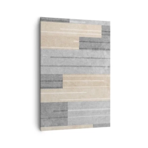 Quadro su tela - Stampe su Tela - Composizione geometrica nei toni del grigio e del beige - 70x100cm - Composizione: rigare dritto - Decorazione murale moderna per soggiorno e camera da letto ARTTOR