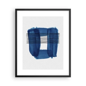 Poster in cornice nera - Composizione blu e nera - 40x50 cm