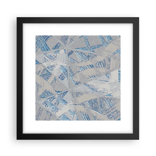 Poster in cornice nera - Nel labirinto grigioblu - 30x30 cm