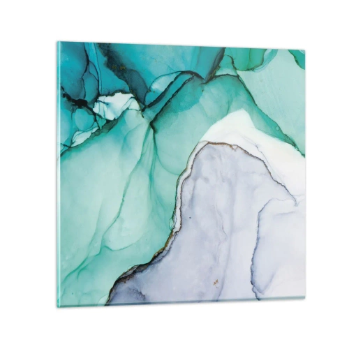 Quadro su vetro - Studio in turchese - 60x60 cm
