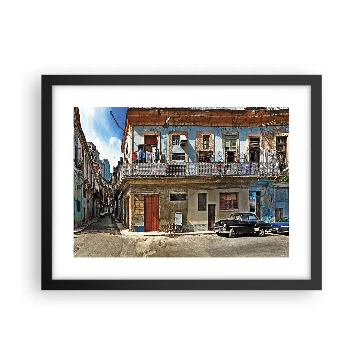 Poster in cornice nera - Atmosfera dell'Avana - 40x30 cm