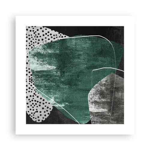 Poster - Astrazione colorata con petalo d'oro - 40x40 cm