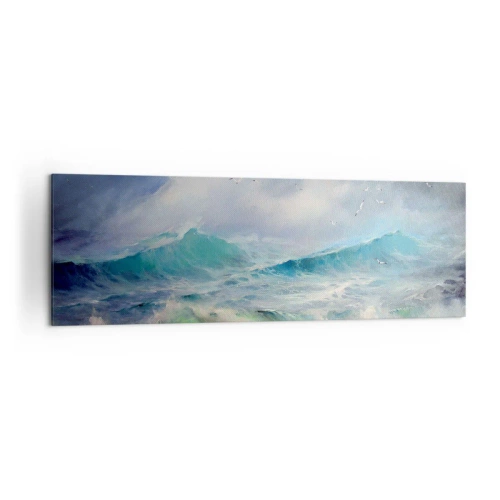 Quadro su tela - Stampe su Tela - Onde violente sull'oceano - 160x50cm - Il turbine ululò di trionfo... - Decorazione murale moderna per soggiorno e camera da letto ARTTOR