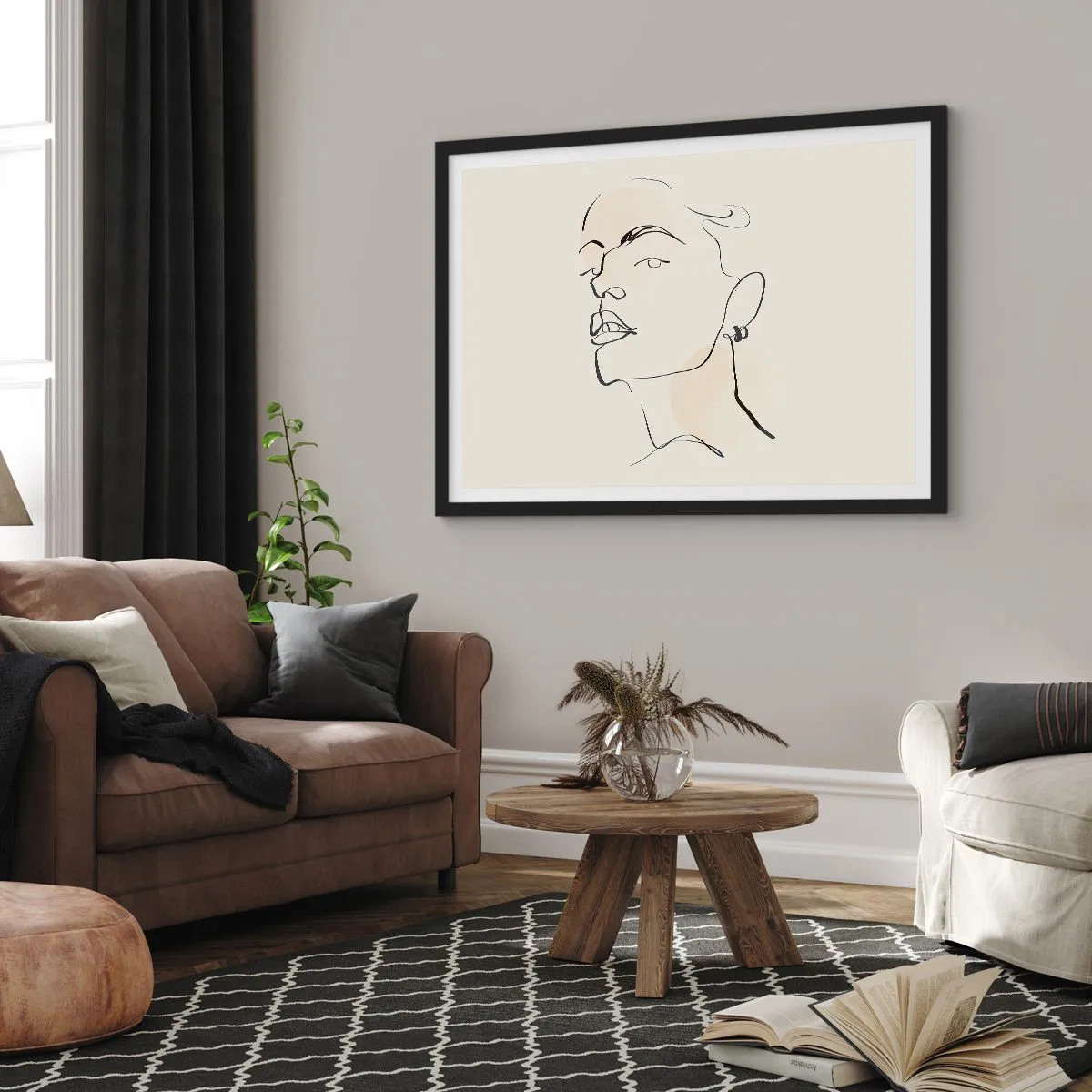 Poster in cornice nera - Sguardo fiero - 91x61 cm