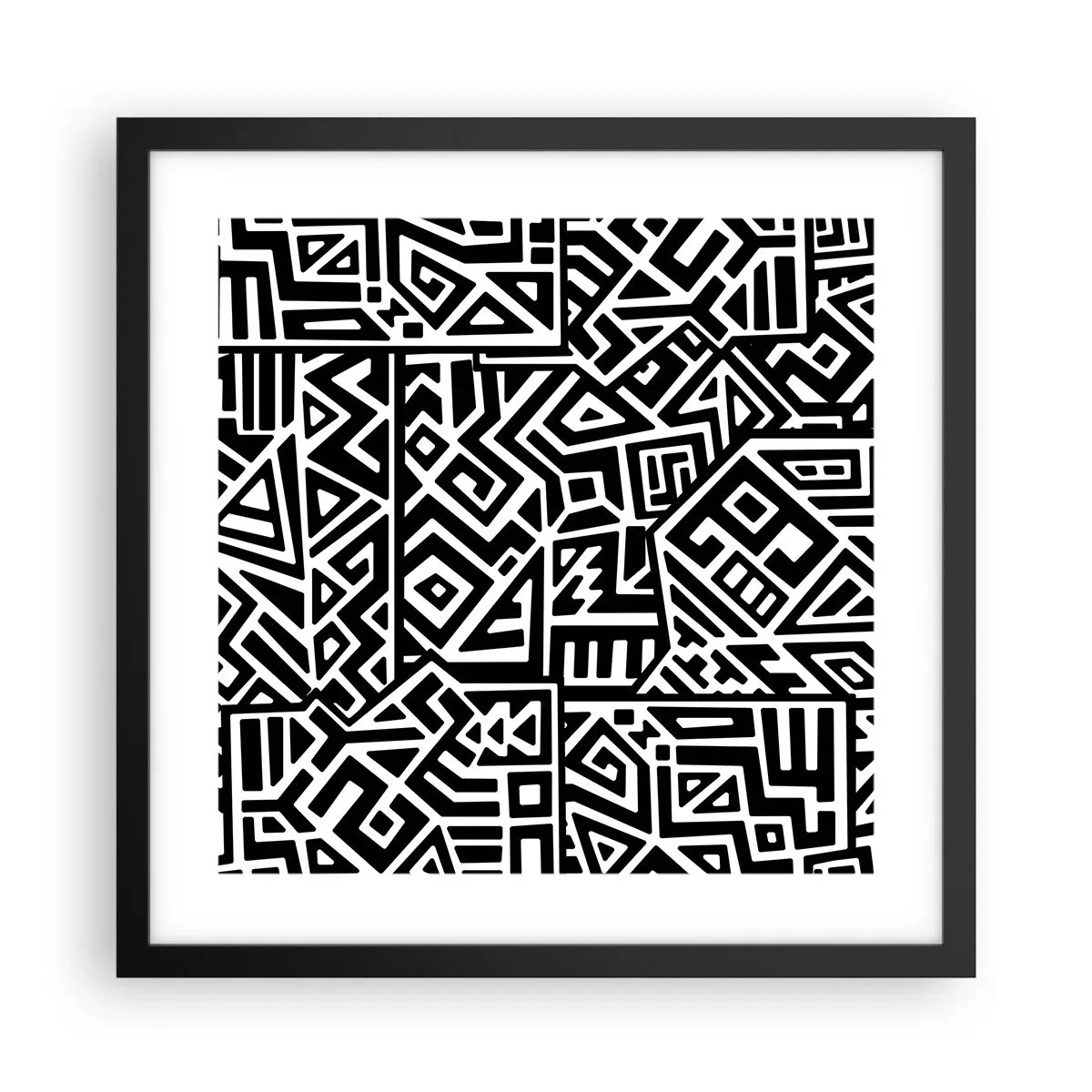Poster in cornice nera - Composizione precolombiana - 40x40 cm