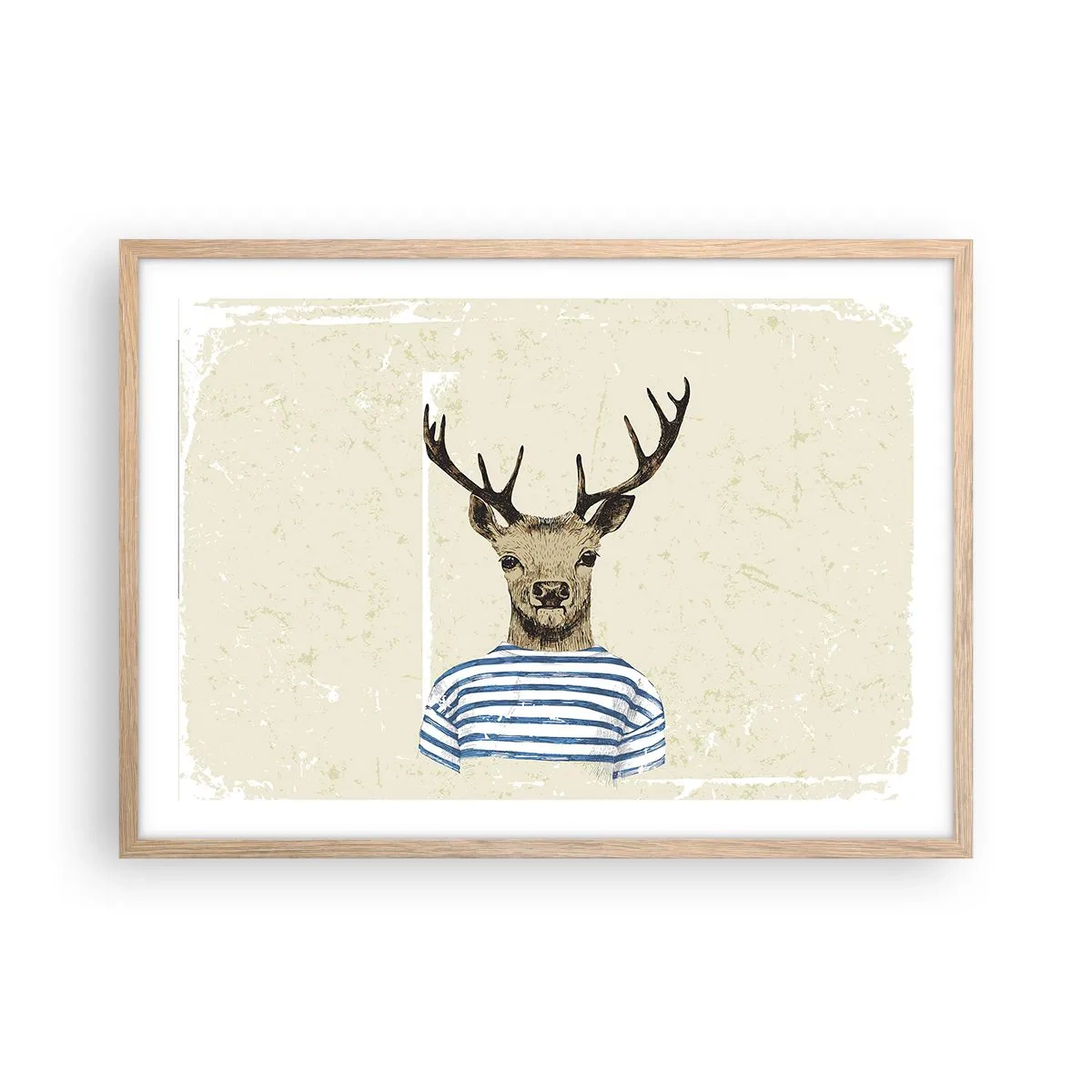 Poster in cornice rovere chiaro - Mi piacciono le camicie a righe! - 70x50 cm