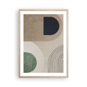 Poster in cornice rovere chiaro - La mitezza dell'ovale - 50x70 cm