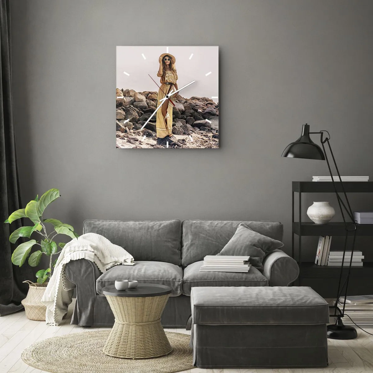 Orologio da parete - Orologio in Vetro - La magia delle pietre - 30x30 cm