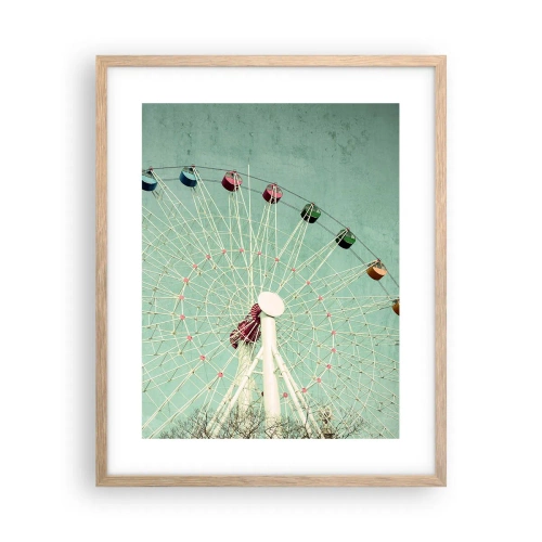 Poster in cornice rovere chiaro - Venite a divertirvi - 40x50 cm