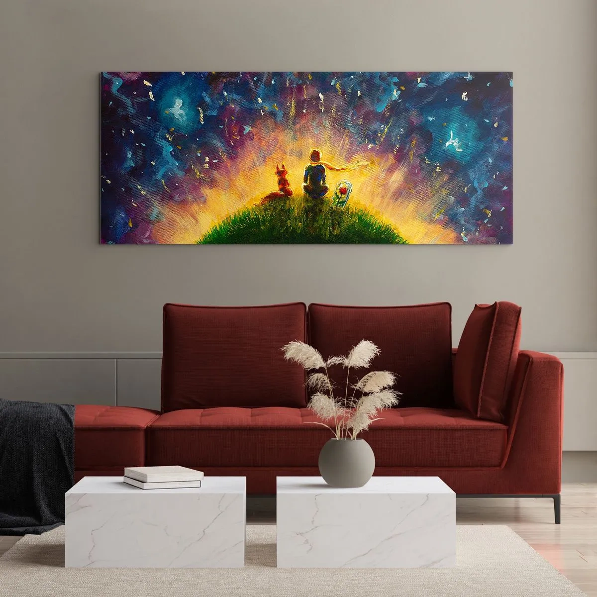 Quadro su vetro - Amore e amicizia: l'intero mondo - 100x40 cm
