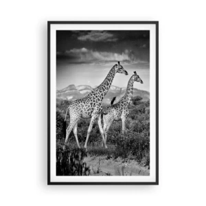 Poster in cornice nera - Alta classe in Africa - 61x91 cm