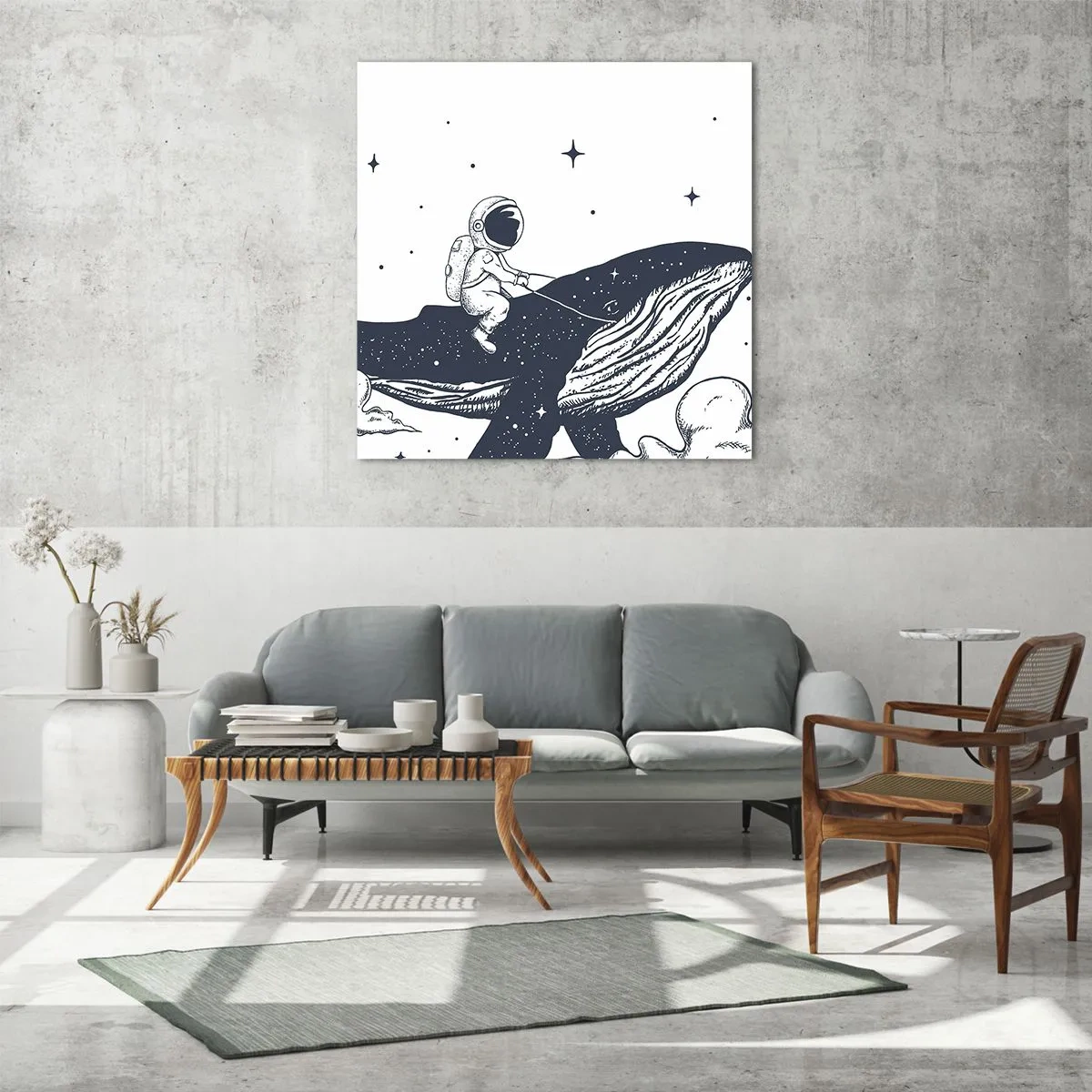 Quadro su vetro - Avventura nello spazio - 70x70 cm