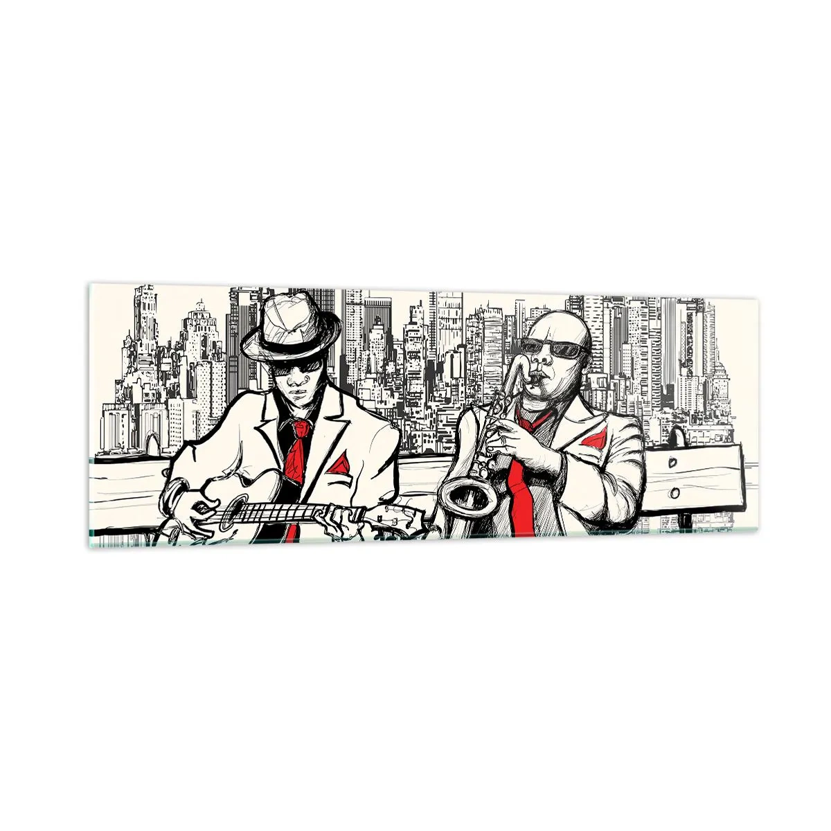 Quadro su vetro - Improvvisare a New York - 90x30 cm