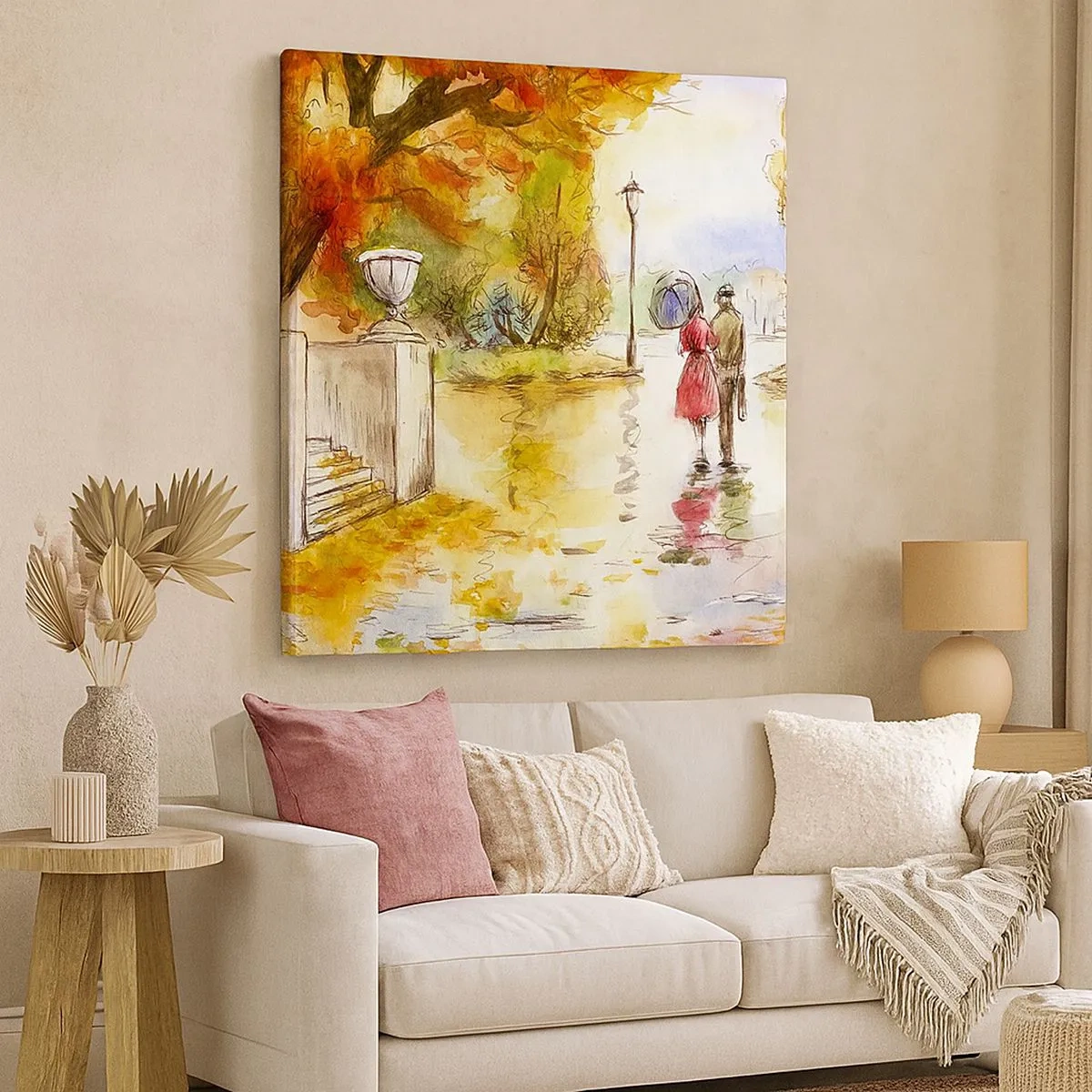 Quadro su tela - Stampe su Tela - Autunno romantico nel parco - 30x30 cm