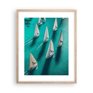 Poster in cornice rovere chiaro - In gara con il vento - 40x50 cm