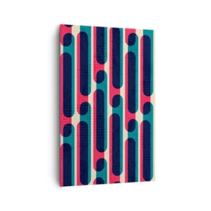 Quadro su tela - Stampe su Tela - Motivo geometrico retrò con colori pastello - 80x120cm - Avanti fino in fondo - Decorazione murale moderna per soggiorno e camera da letto ARTTOR