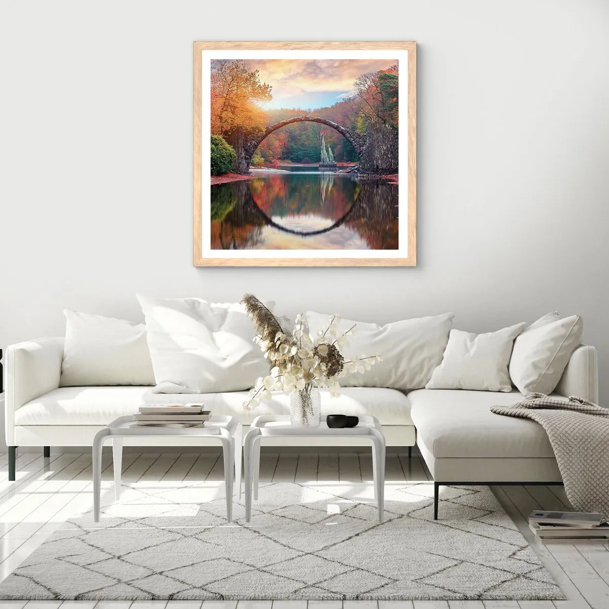 Poster in cornice rovere chiaro - Dall'altro lato dello specchio - 40x40 cm