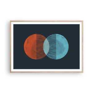 Poster in cornice rovere chiaro - Fantasia astronomica - 100x70 cm