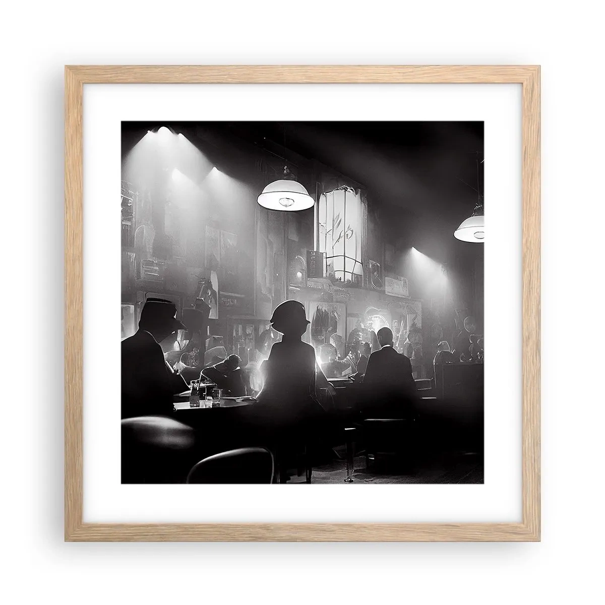Poster in cornice rovere chiaro - Nell'atmosfera jazz - 40x40 cm
