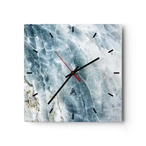 Orologio da parete - Orologio in Vetro - Texture marmorea nei toni del blu e del bianco - 30x30cm - Mondo di ghiaccio - Decorazione murale moderna per soggiorno e camera da letto ARTTOR