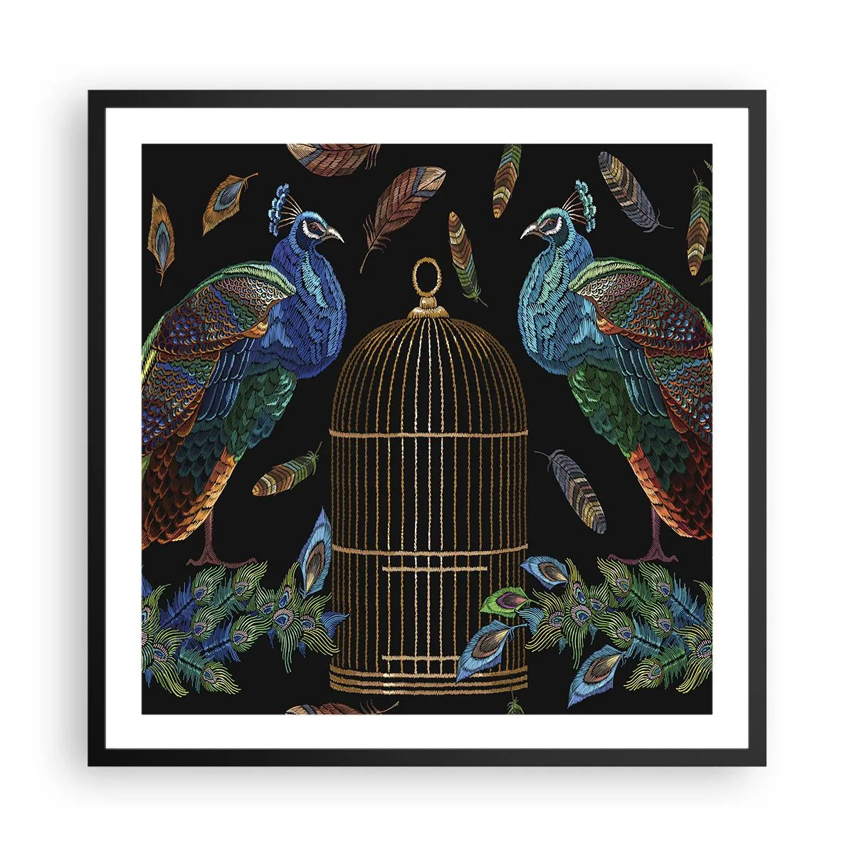 Poster in cornice nera - Con gli abiti reali - 60x60 cm