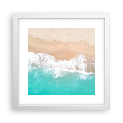 Poster in cornice bianca - Un tocco carezzevole - 30x30 cm