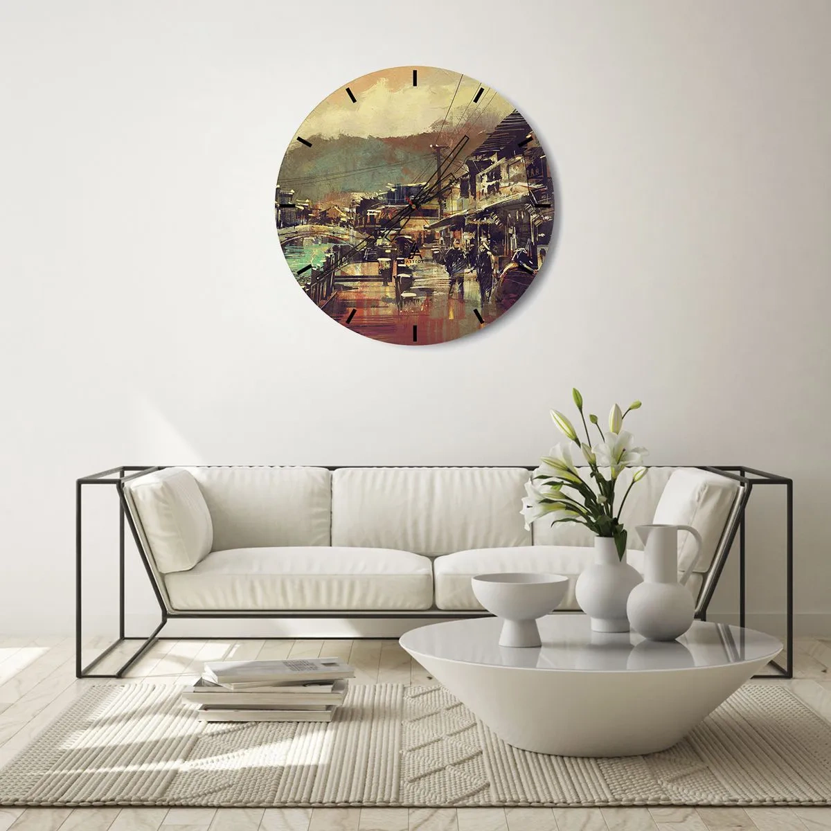 Orologio da parete - Orologio in Vetro - La vita come ricchezza di grigio - 40x40 cm