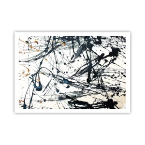 Poster - Motivo di pittura astratta con linee e macchie dinamiche - 100x70cm - Ha senso o non ha senso? - Decorazione murale moderna per soggiorno e camera da letto ARTTOR