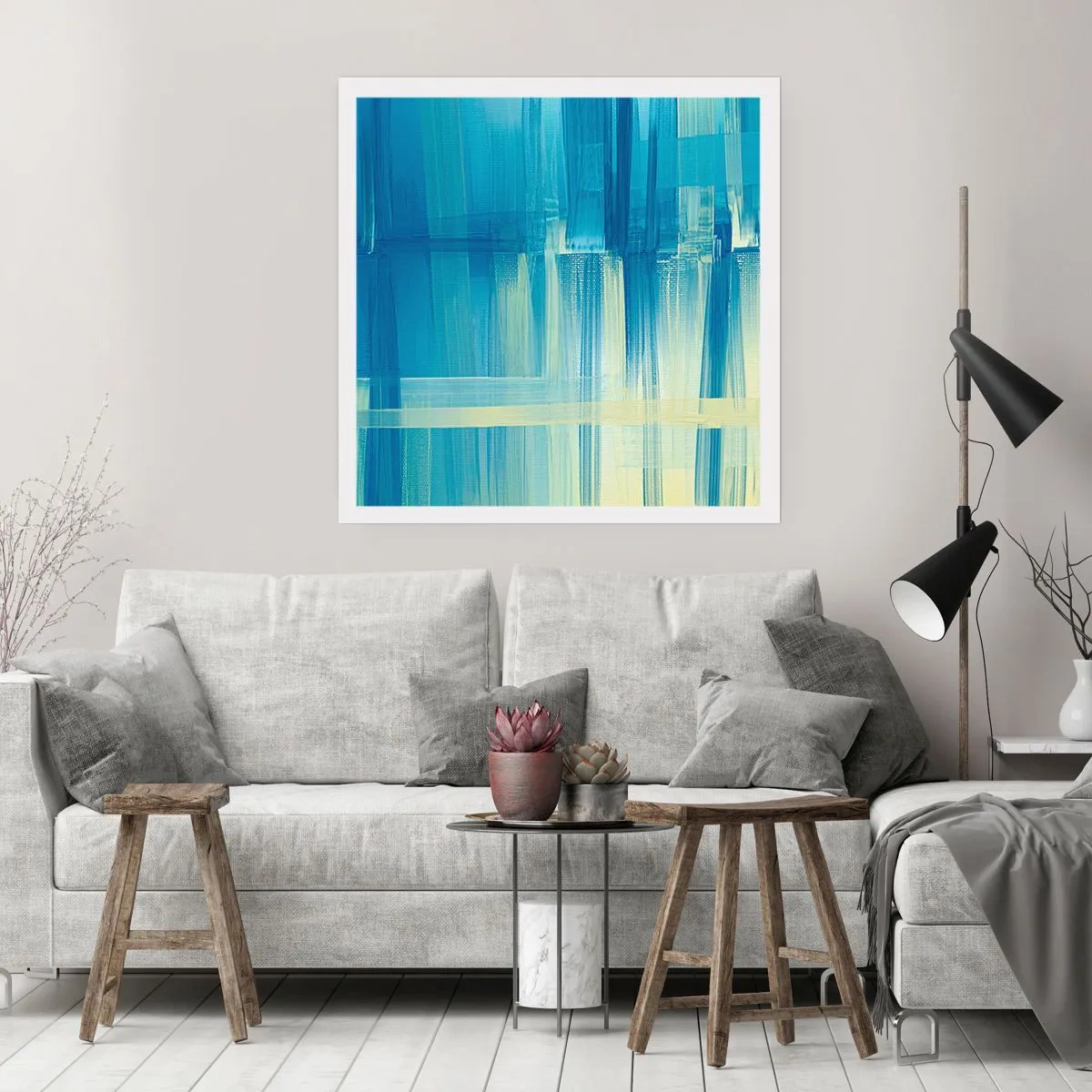 Poster - Composizione in turchese - 40x40 cm