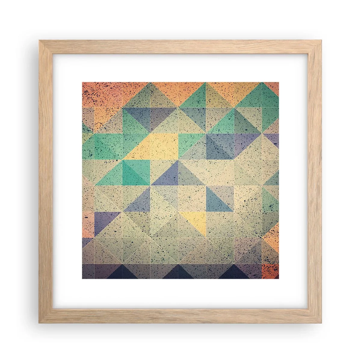 Poster in cornice rovere chiaro - La repubblica dei triangoli - 30x30 cm