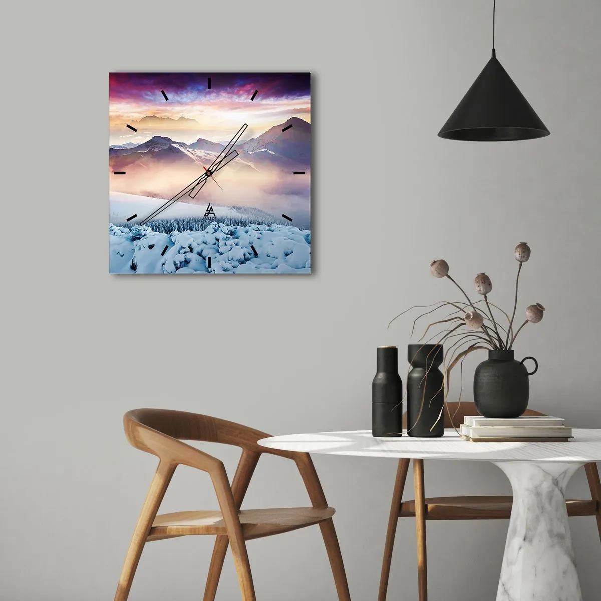 Orologio da parete - Orologio in Vetro - Forza e purezza della natura - 40x40 cm